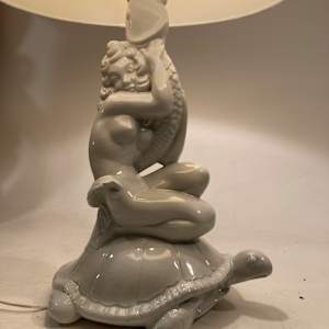 Royal Haeger Woman and turtle lamp 
