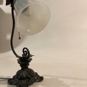 Desk lamp with Steuben glass shade 