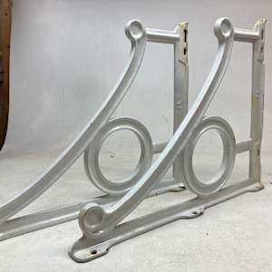 Enameled cast iron Art Deco wall brackets 