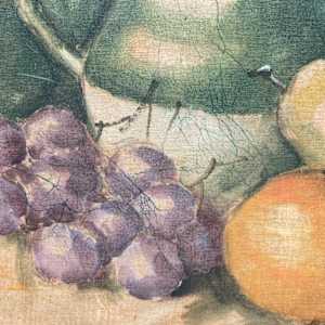 Pair of Chinese Batik fruit still life paintings 