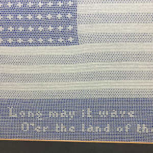Framed sampler dated 1934 US Flag 