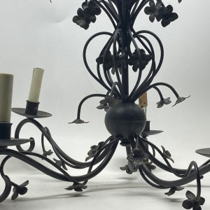black wrought iron floral chandelier 
