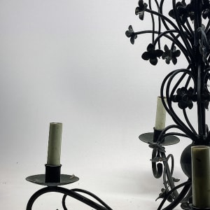 black wrought iron floral chandelier 