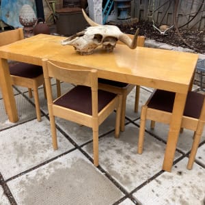 mid century modern maple parsons table 