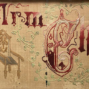 Framed cross-stitch "Old Arm Chair" 