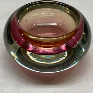 Sommerso Murano art glass bowl