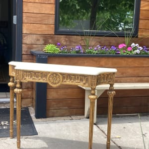 Gold Italian style carved entry table 