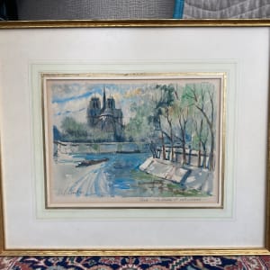 original Notre Dame watercolor 