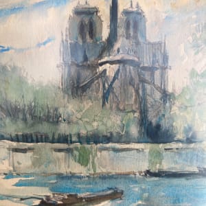 original Notre Dame watercolor 