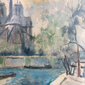 original Notre Dame watercolor 