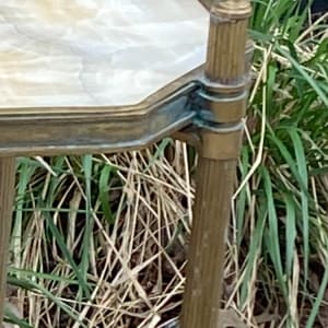 Brass and onyx two tiered table 