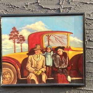 Framed Road Trip oil painting 