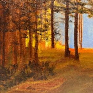 Oil painting of cabin on canvas 