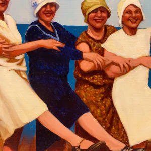 Painting of 5 dancing women 