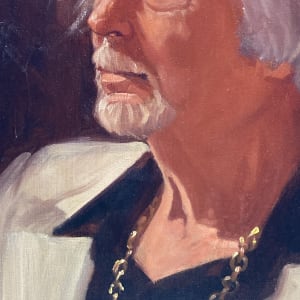 Portrait of man with white hair 