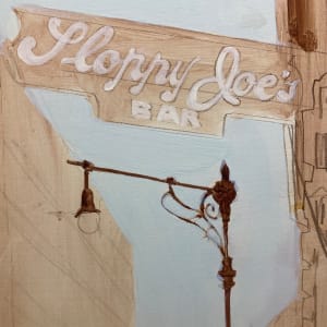 Framed original study painting on board of Sloppy Joe's 