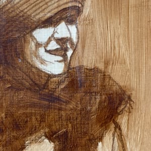 original painting study on board of flapper girls 
