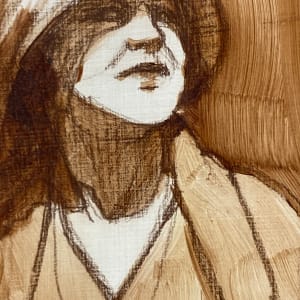 original painting study on board of flapper girls 