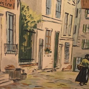 Framed 1950's Monmarte Paris scene 