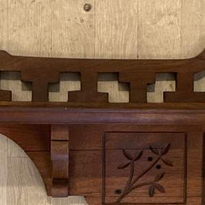 Victorian walnut spoon carved shelf 