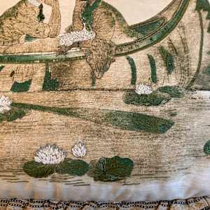Little Canoe needlepoint pillow 