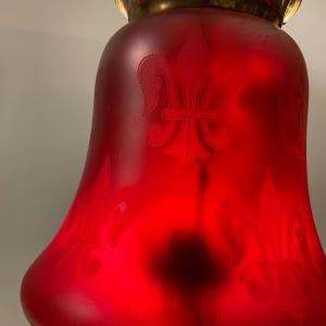 Victorian Ruby Fleur De Lis hanging light fixture 