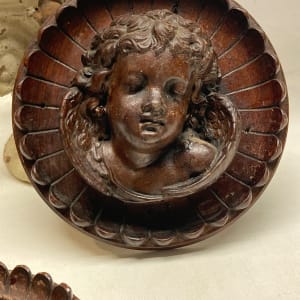 Victorian carved face plaques 