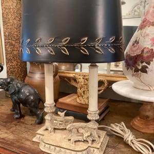 Moreau French painted metal table lamp 