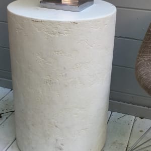 white plaster post modern sculpture pedestal