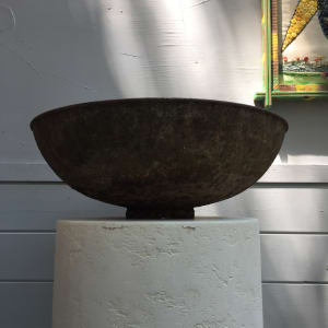 vintage cast iron low bowl planter 