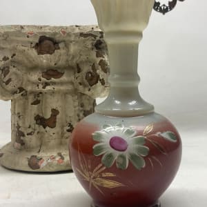 Hand painted Bristol art glass vase