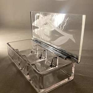 vintage glass jewelry box 