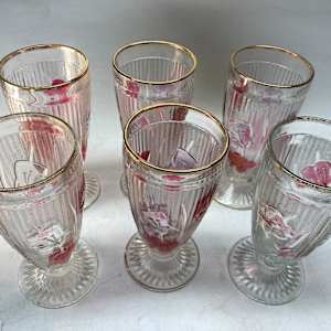 Set of 6 ruby flashed Iris glasses 