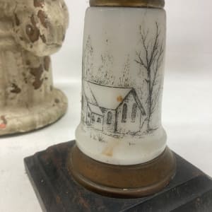 Hand painted Victorian Kerosene lamp 