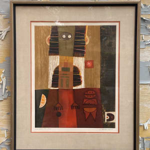 Diane Hansen "Owlman" litho framed 