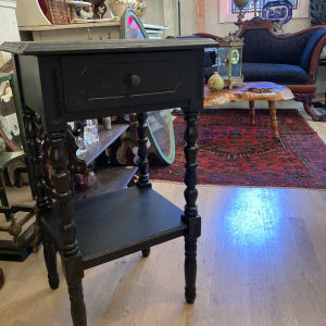 Painted black table with drawer 