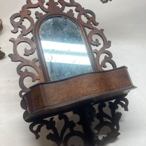 Victorian wall shelf with mirror 
