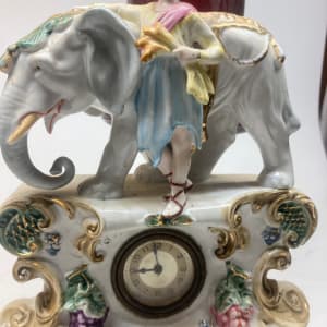 Early 20th century porcelain 3 piece clock set 