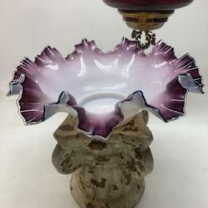 purple cased glass brides bowl, Image 2.