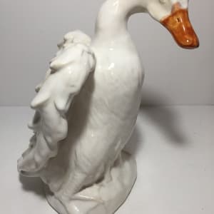 Pair of pottery geese figures 