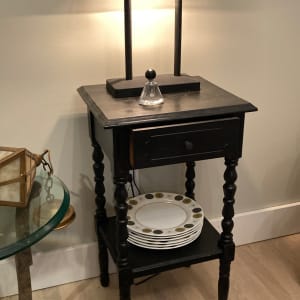 Painted black table with drawer 