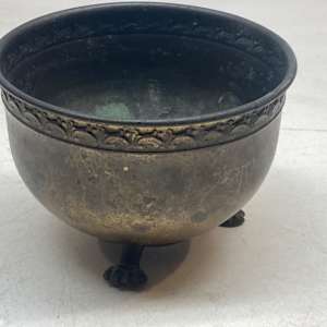 small footed copper bowl 