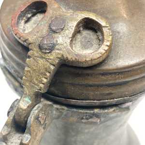 Vintage covered copper pitcher 