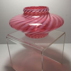 vintage Cranberry swirl vase 