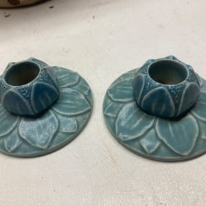 Rookwood flower candlesticks
