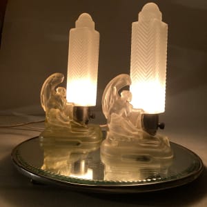 Pair of Art Deco boudoir lamps 