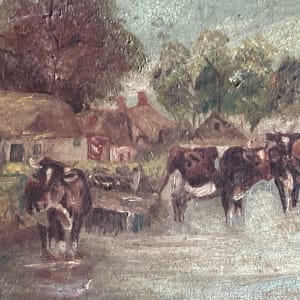 Old painting of cows 