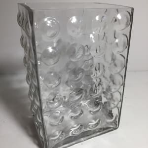 Art Glass bubble sided rectangular vase 