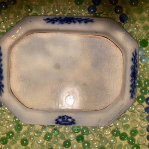 Turn of the century blue willow flow blue plate 