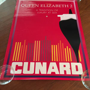 Cunard Queen Elizabeth 2 Lithograph 